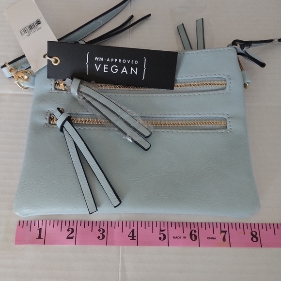 Isabelle Vegan Light Blue Crossbody Bag - Picture 7 of 9